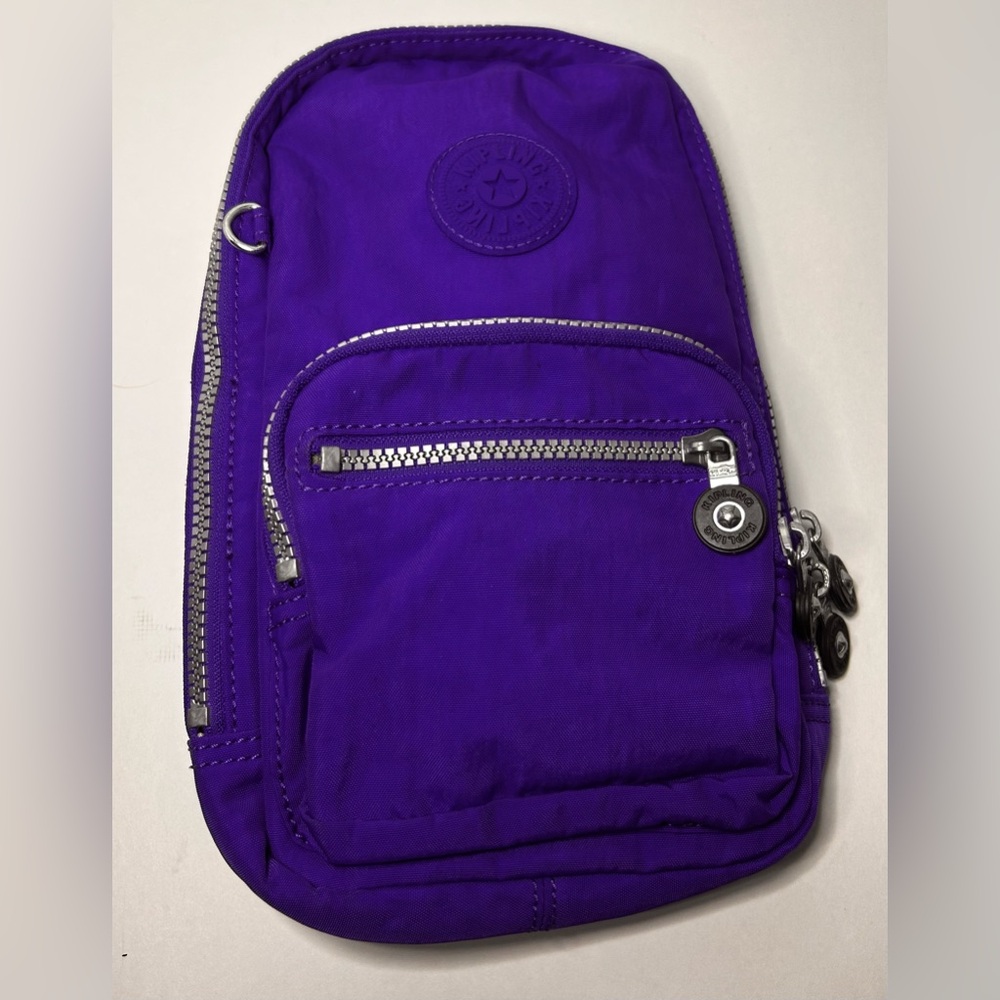 Kipling Small Backpack. Zippers. Blue. 12” Single Strap
